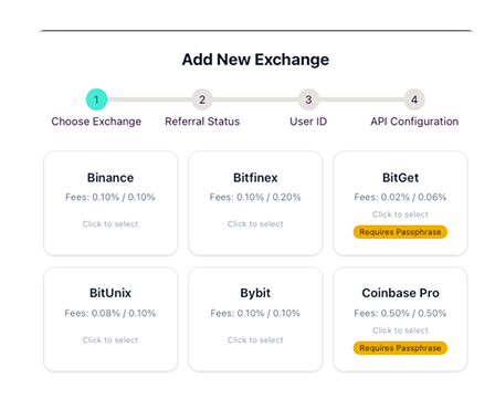 Add New Exchange Setup